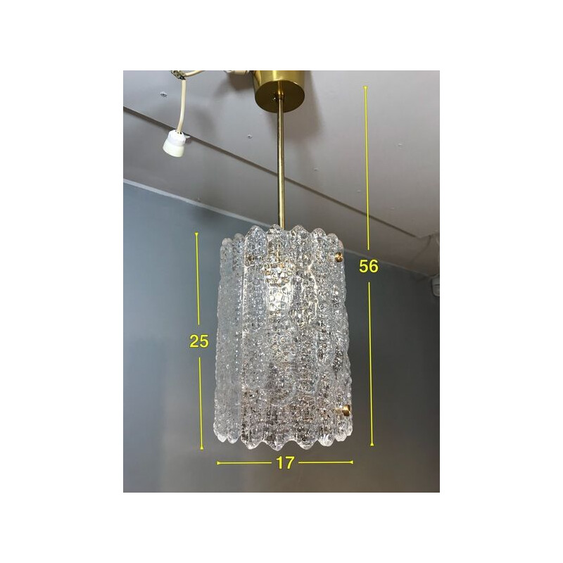 Vintage crystal pendant lamp by Carl Fagerlund for Orefors, Sweden 1970