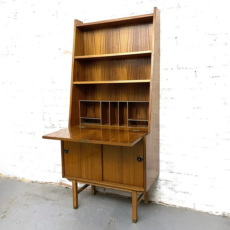 Mid century teak secretaire, Spain 1960s