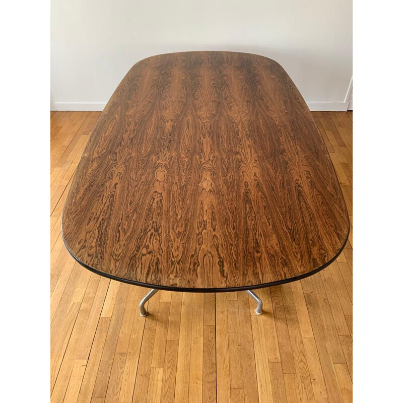 Vintage oval rosewood table by Charles and Ray Eames for Herman Miller