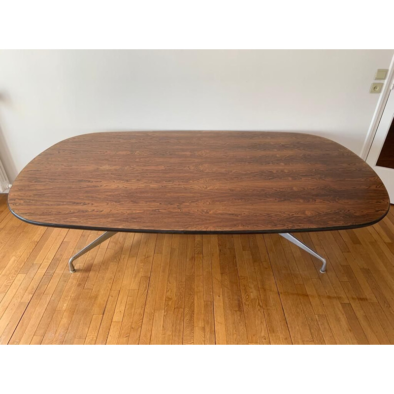 Vintage oval rosewood table by Charles and Ray Eames for Herman Miller