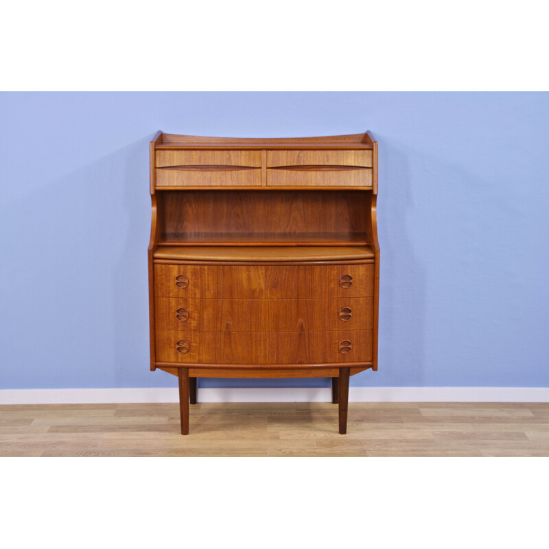 Vintage secretaire writing desk in teak by Gunnar Falsig for Møbelfabrik Holstebro, 1960s