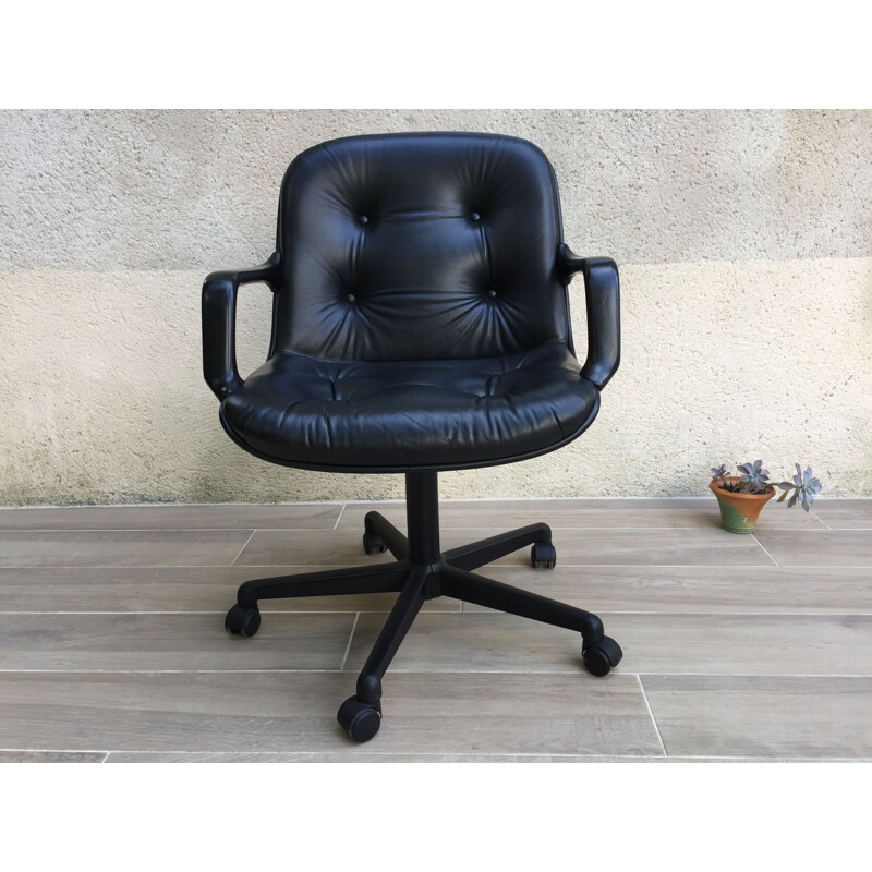 Comforto vintage leather office chair by Mobilier international, 1970s