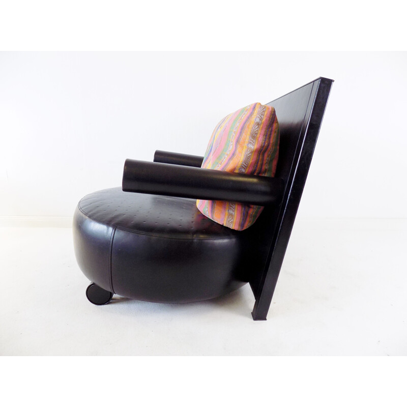 Mid-century Baisity leather armchair by Antonio Citterio for B&B Italia