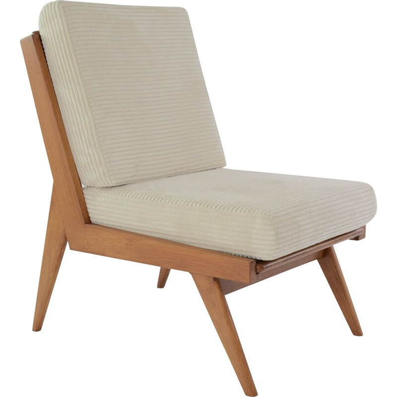 Vintage corduroy L armchair, 1970s