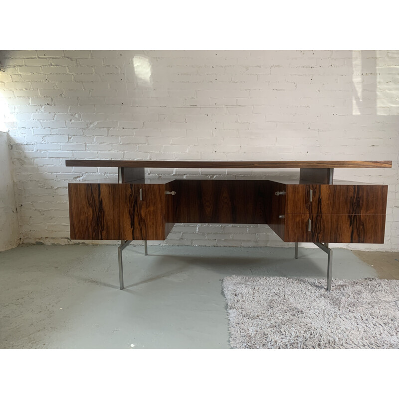 Vintage Rosewood Minimalist Executive desk 1960s