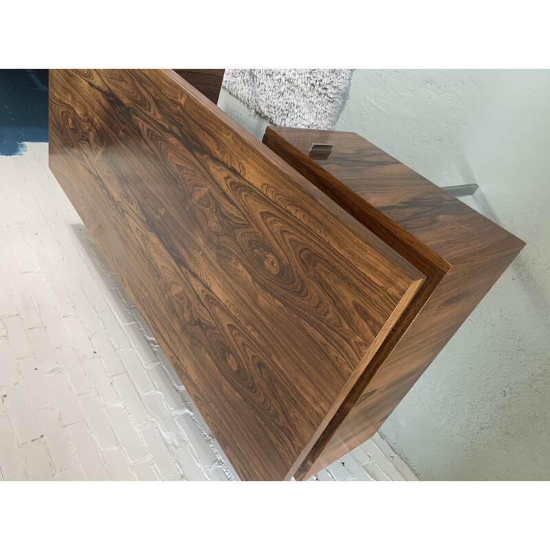 Vintage Rosewood Minimalist Executive desk 1960s