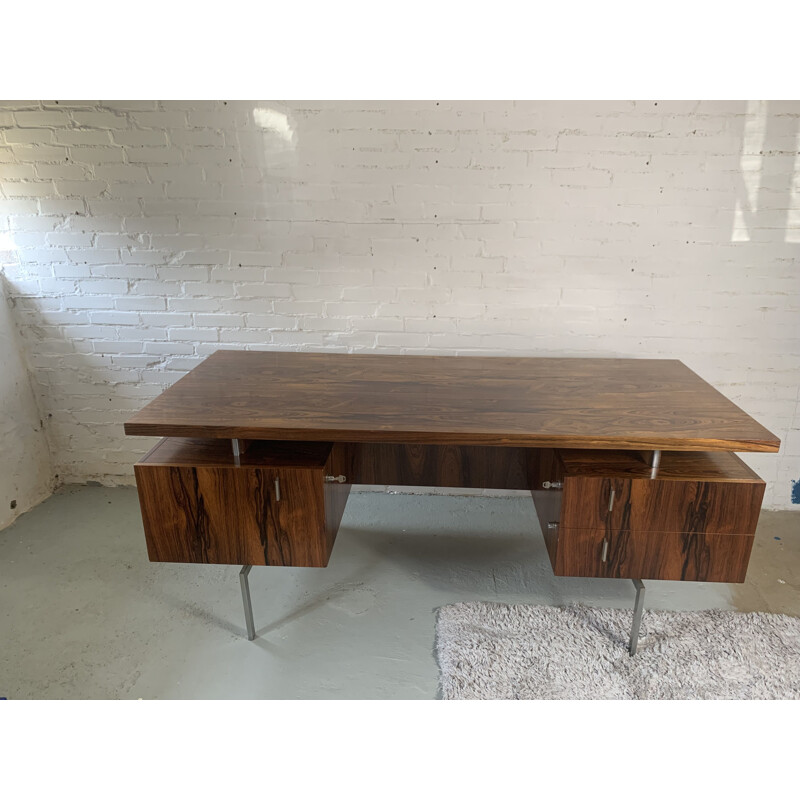 Vintage Rosewood Minimalist Executive desk 1960s