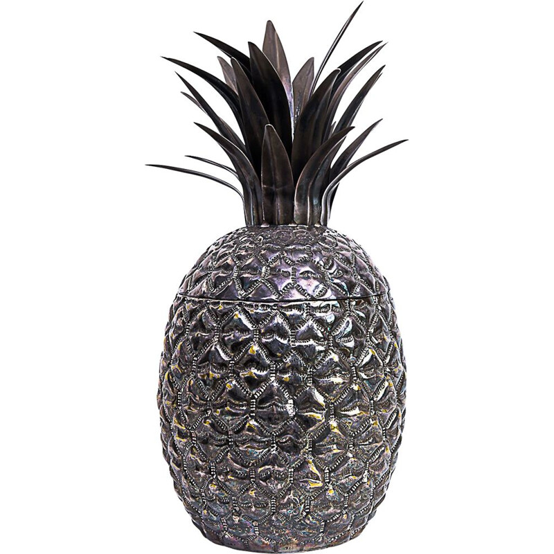 Vintage silver plated pineapple ice bucket by Teghini Firenze