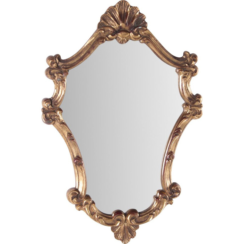 Mid century ornate wall mirror Hollywood Regency style, France 1960s