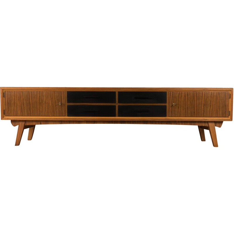 Mid century walnut veneer lowboard, Germany 1950s