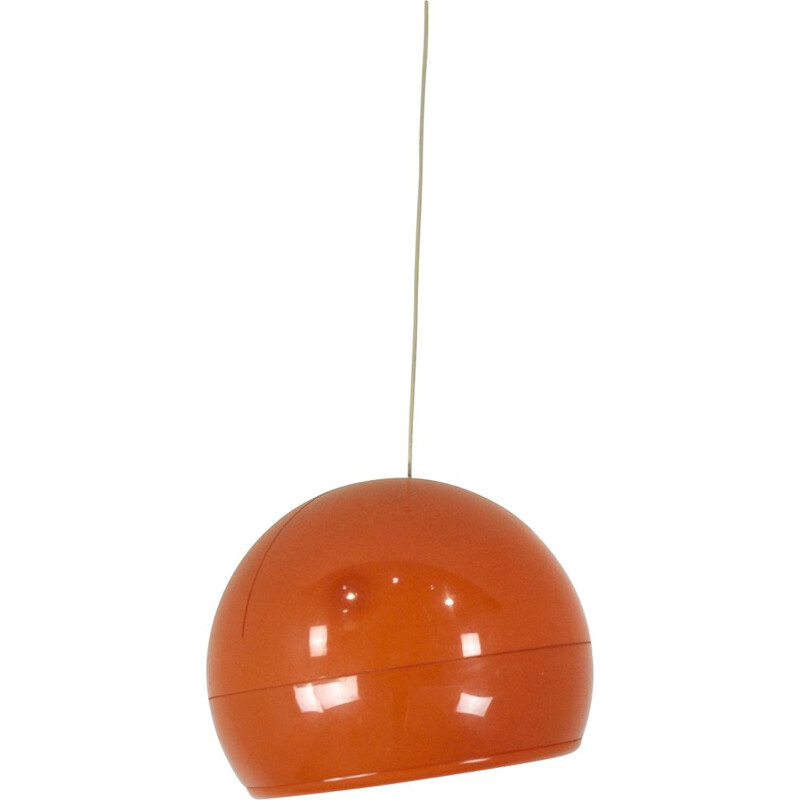 Vintage orange Pallade suspension lamp by Studio Tetrarch for Artemide, Italy 1970s