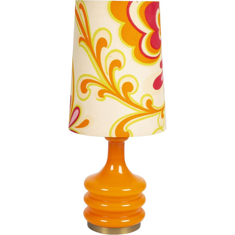 Vintage table lamp with flower shade by Peil & Putzler