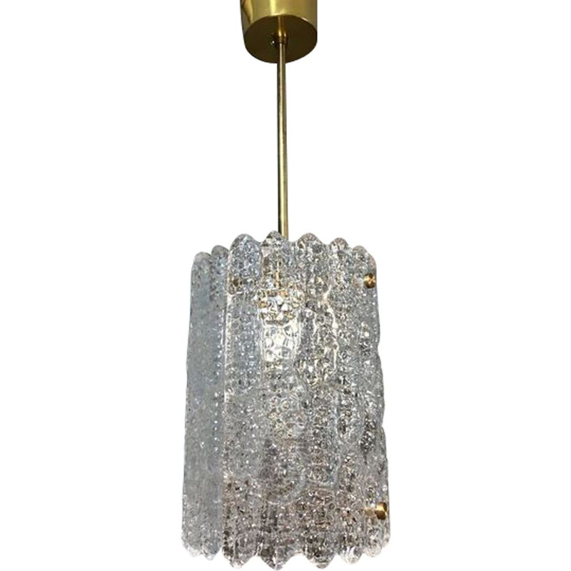 Vintage crystal pendant lamp by Carl Fagerlund for Orefors, Sweden 1970