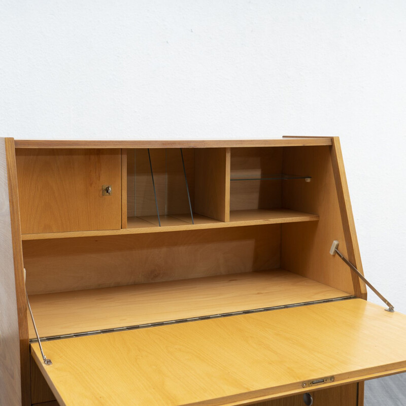 Vintage secretary desk ashwood, 1960s