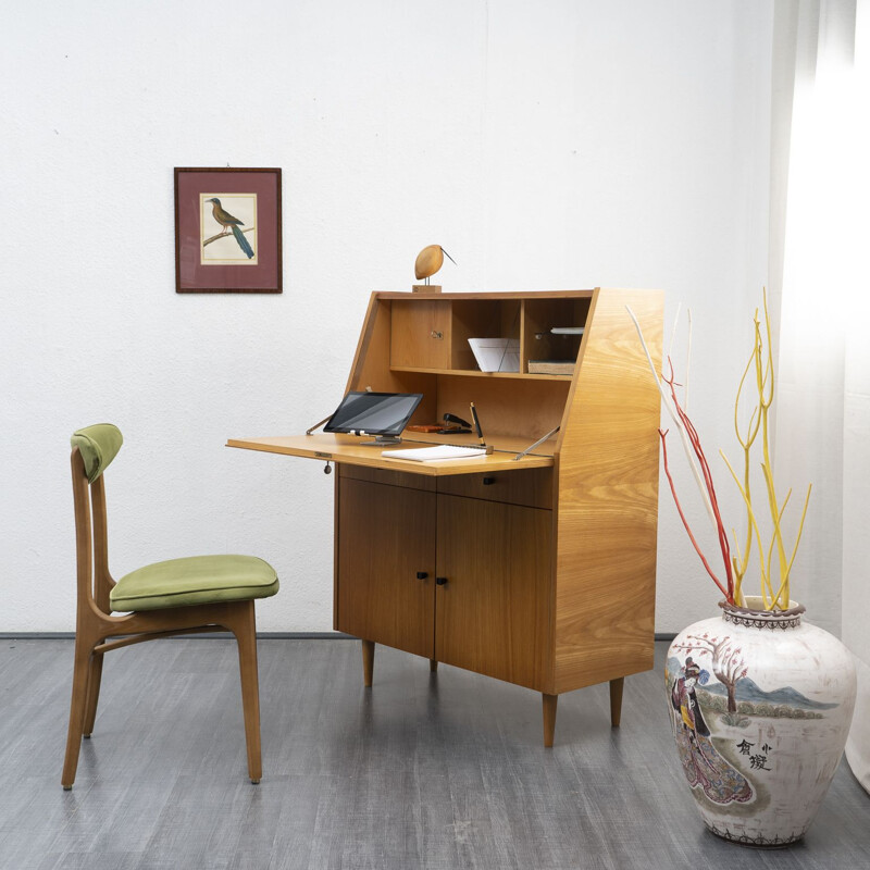 Vintage secretary desk ashwood, 1960s