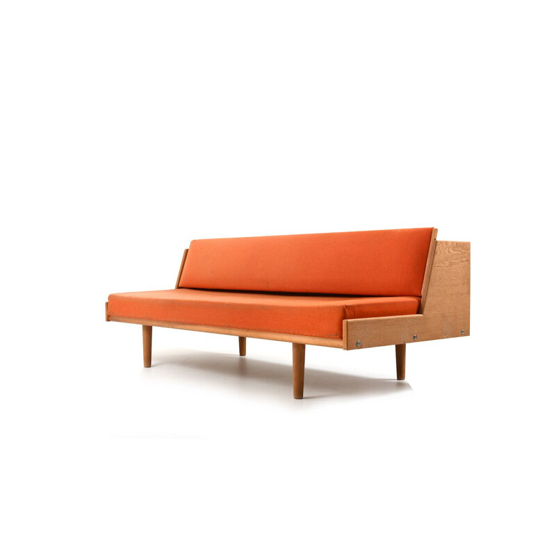 Vintage eikenhouten daybed GE-258 van Hans J. Wegner voor Getama, 1954