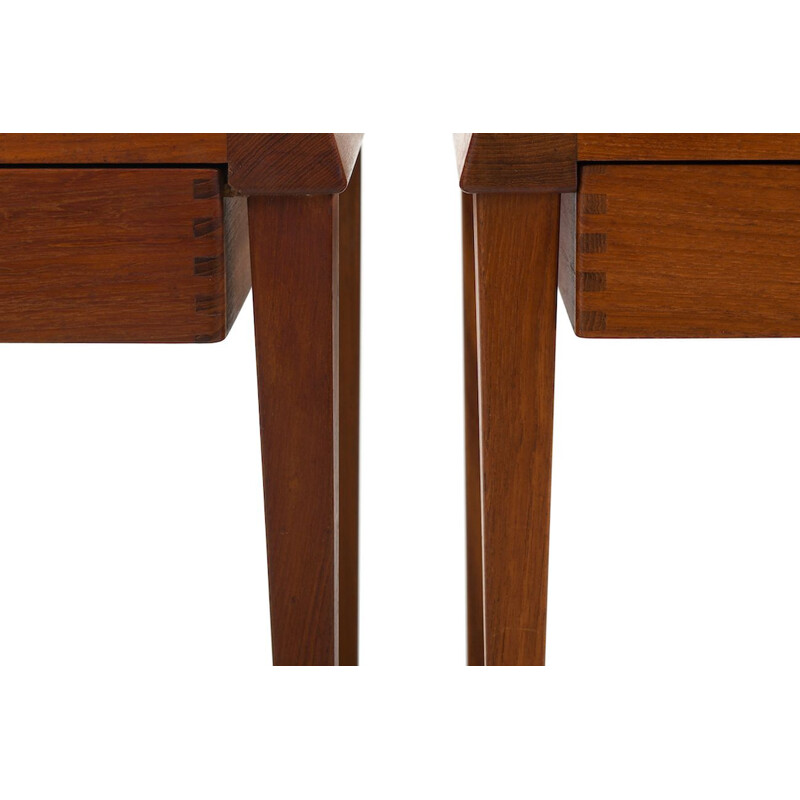 Pair of vintage fine danish teak nightstands, 1950s