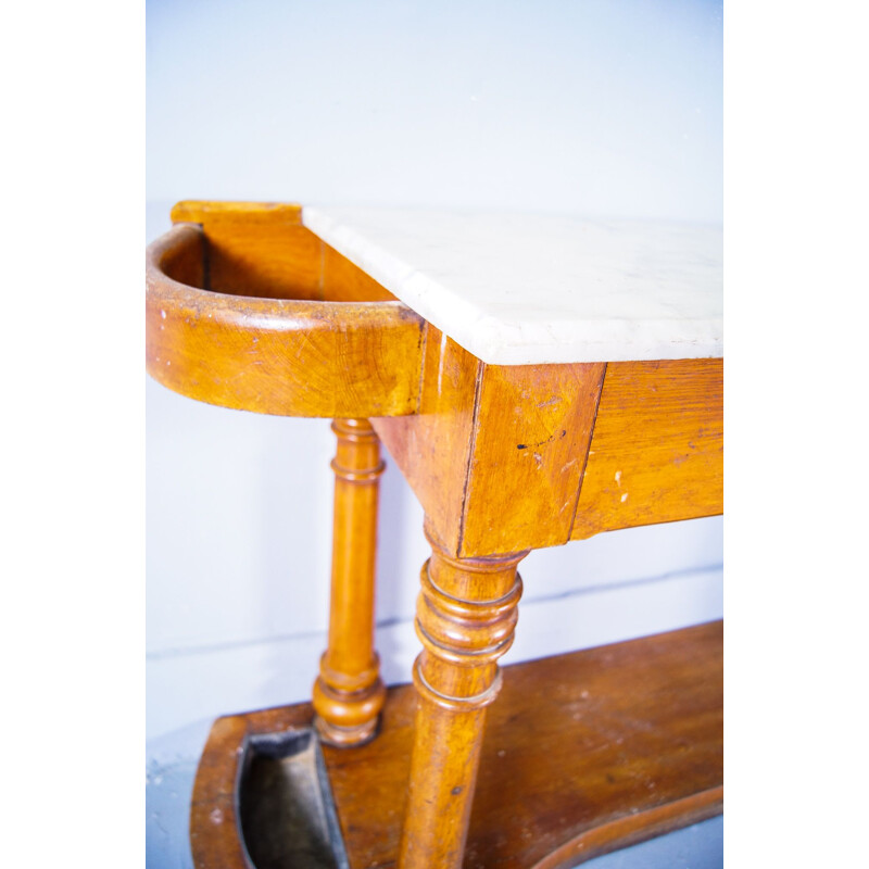 Mid century victorian marble top hall table, Wales 1860s