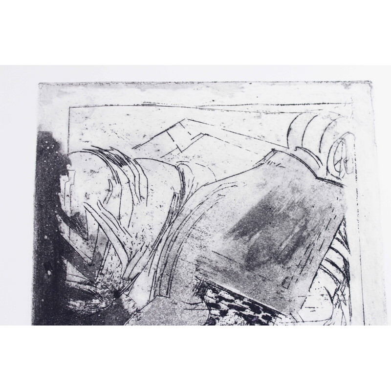 Lithographie vintage de Pola Paolo, 1973