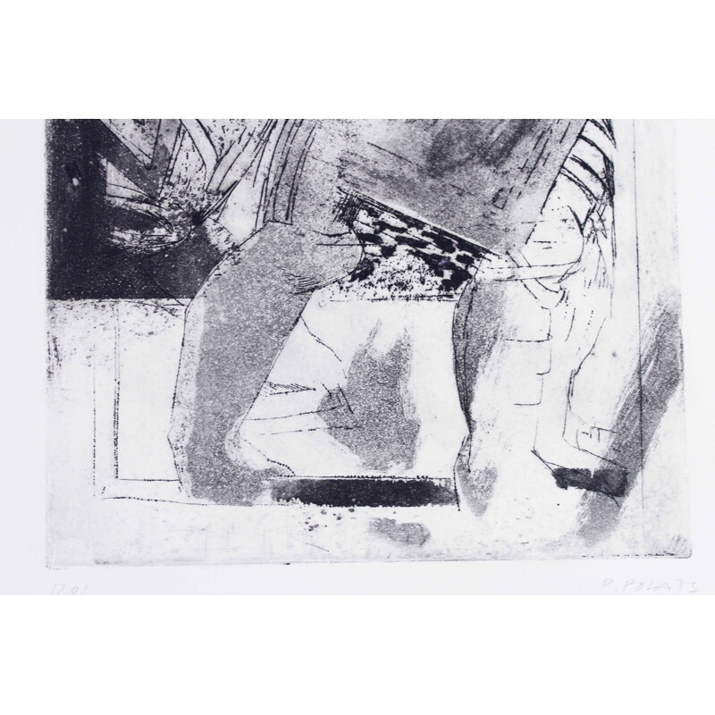 Lithographie vintage de Pola Paolo, 1973