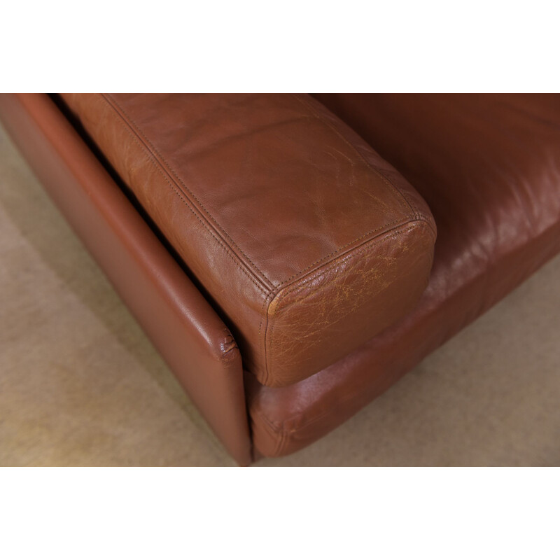Vintage modular sofa DS-76 in cognac coloured leather for De Sede, 1970s