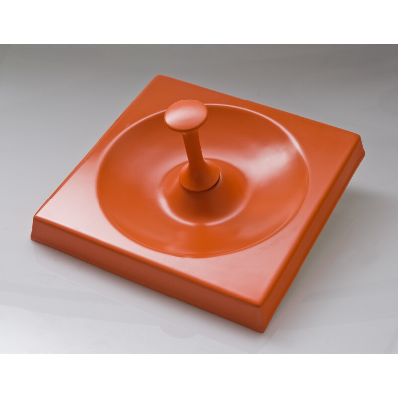 Set of Schönbuch wall rack elements in orange plastic with mirror - 1970s