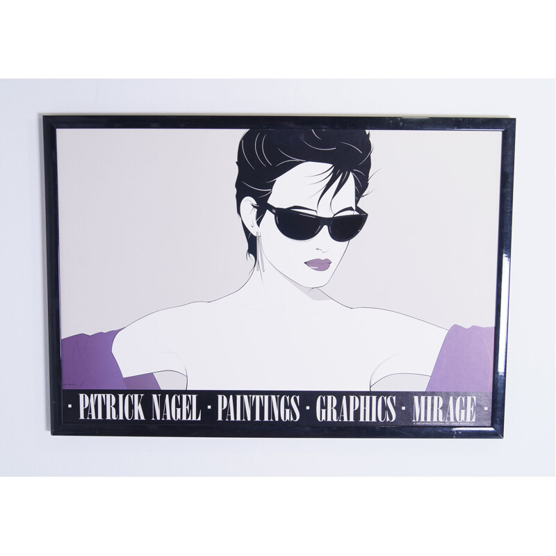 Poster vintage di occhiali da sole di Patrick Nagel, 1983