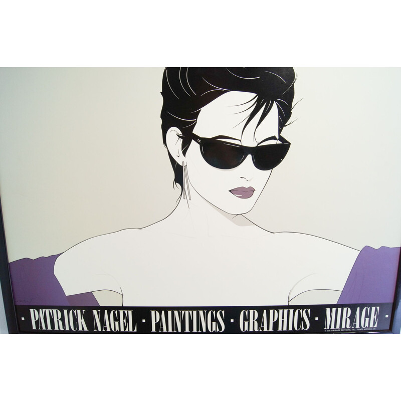 Poster vintage di occhiali da sole di Patrick Nagel, 1983