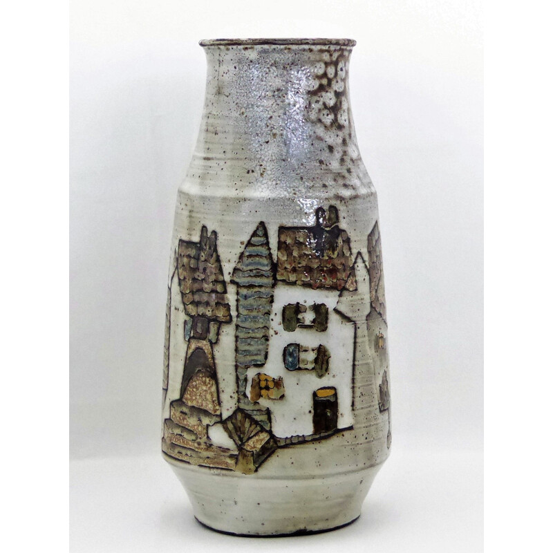 Vaso vintage "Le Minotaure" em barro de chamotte de Paul Quéré, 1960