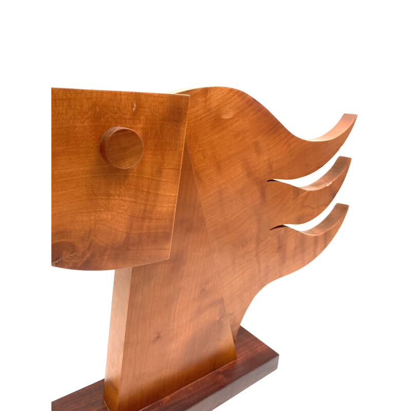 Vintage wooden horse head sculpture by Giorgio Pizzitutti, Italy 1980s
