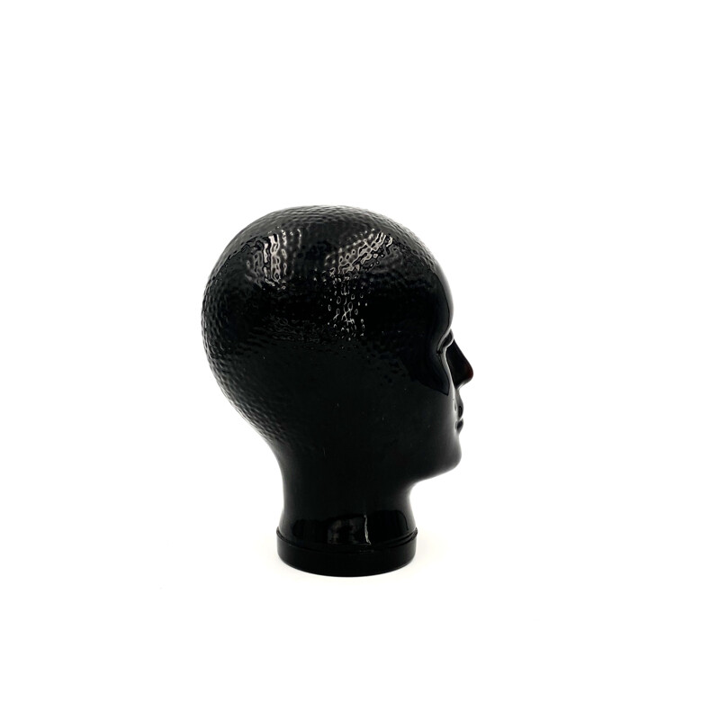 Vintage black glass head by Piero Fornasetti, Italy 1960s