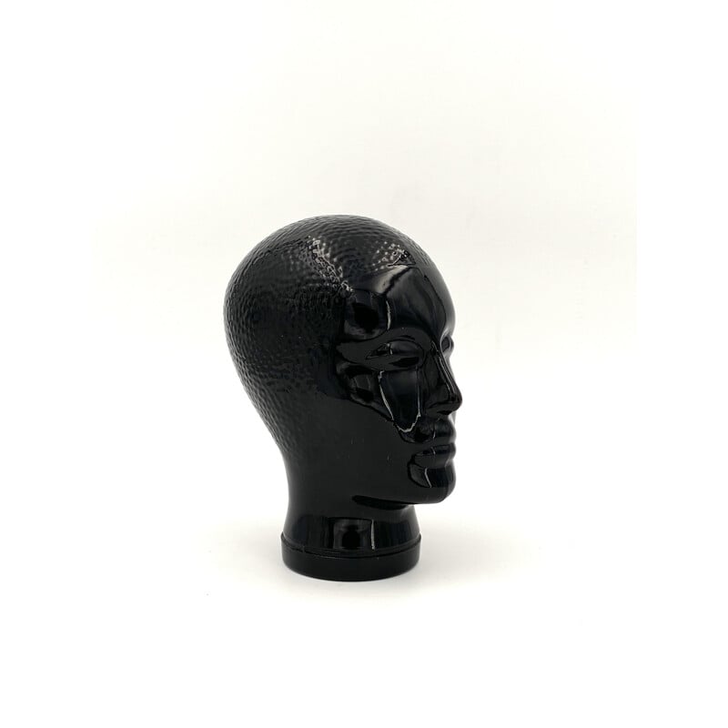 Vintage black glass head by Piero Fornasetti, Italy 1960s