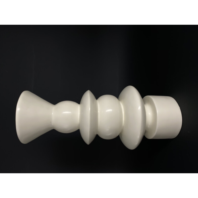 Vintage candlestick in white lacquered wood, 1980