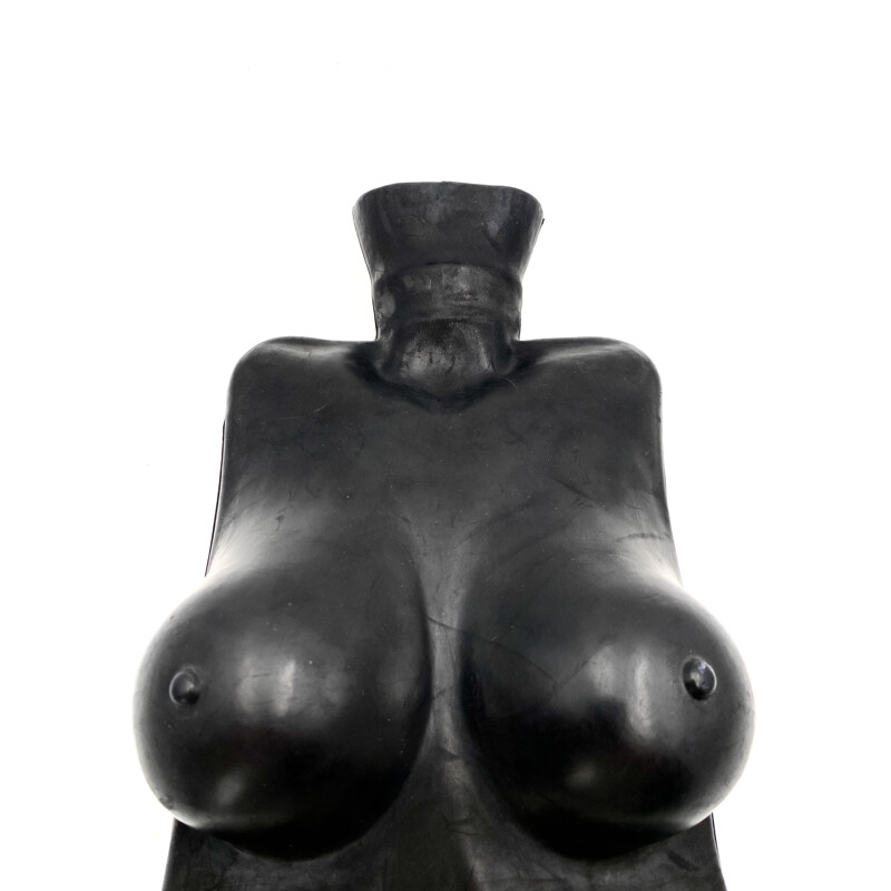 Mid-century black breast heating pad sculpture by Michael Berger and Harlekin, Germany 1990s
