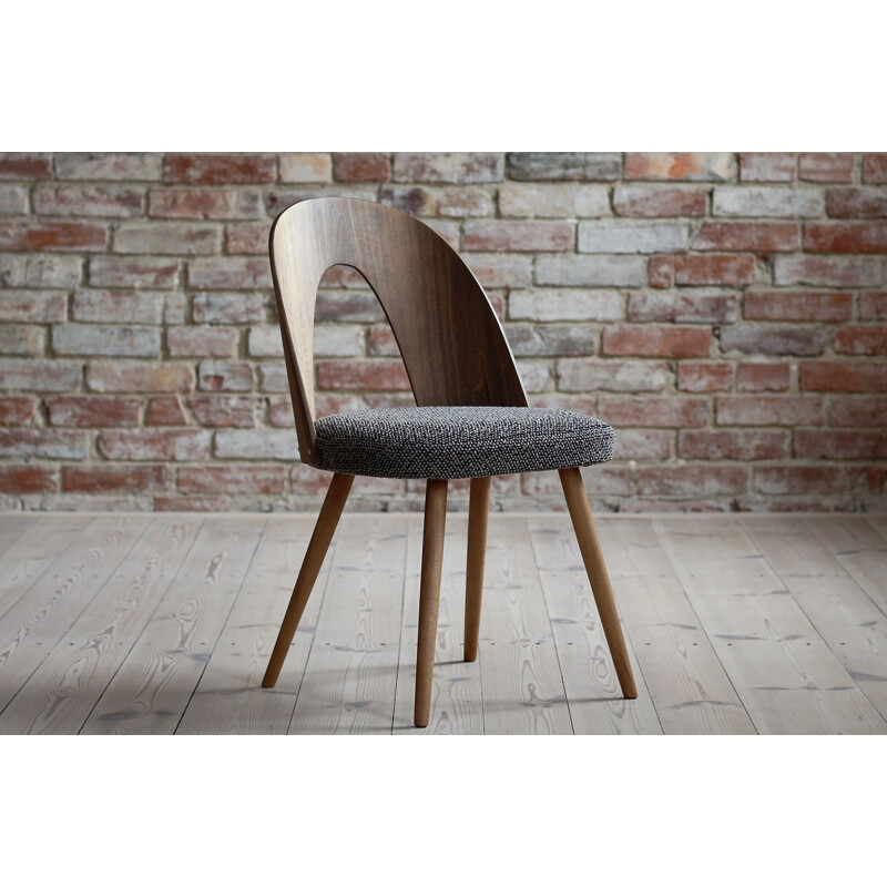 Set of 4 vintage dining chairs reupholstered in kvadrat fabric by A. Šuman, 1960s