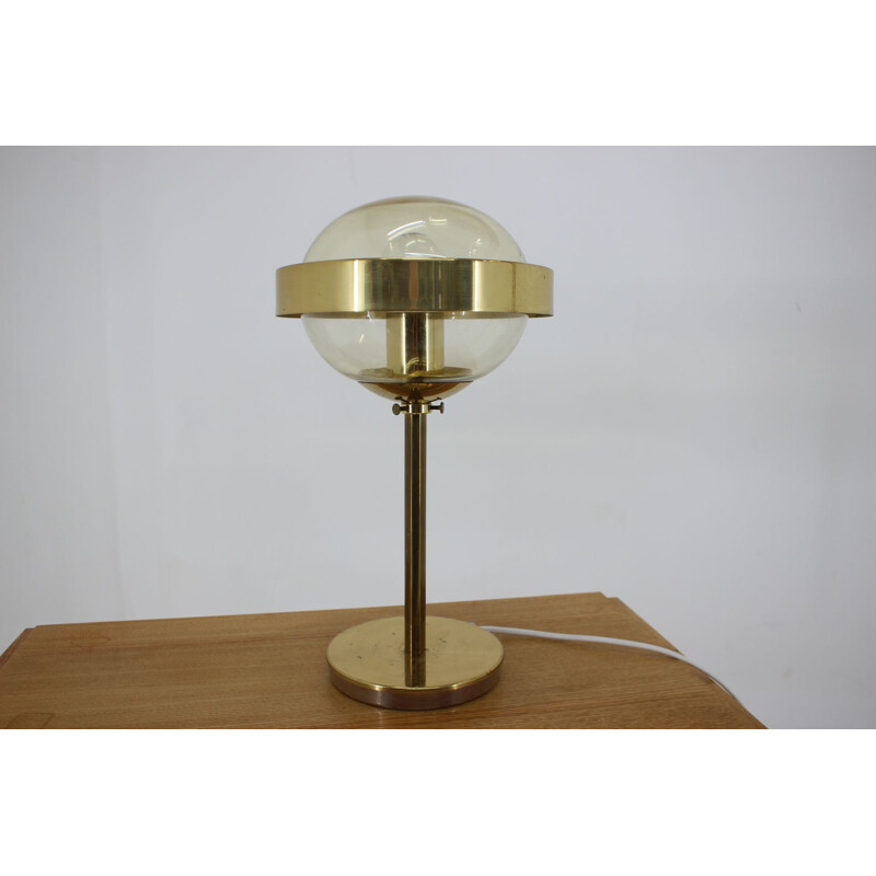 Vintage brass floor lamp, pendant lamp and lamp by Kamenicky Senov, Czechoslovakia 1970