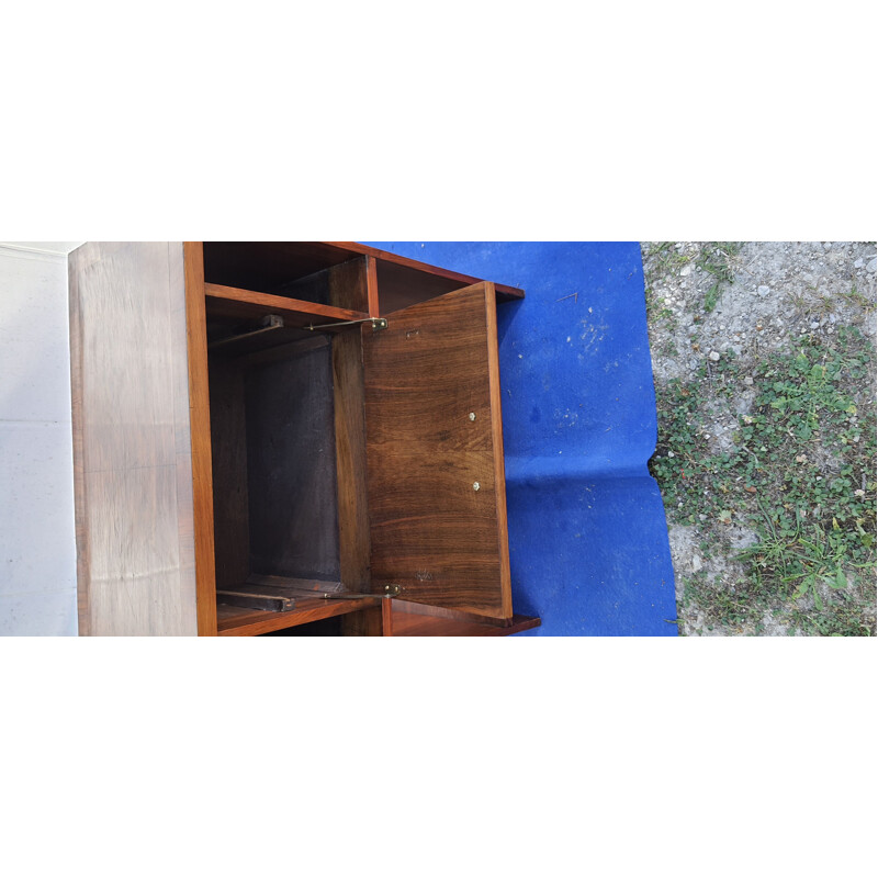 Vintage art deco style bedside table in walnut