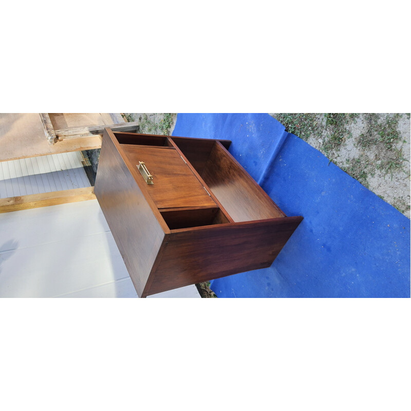 Vintage art deco style bedside table in walnut