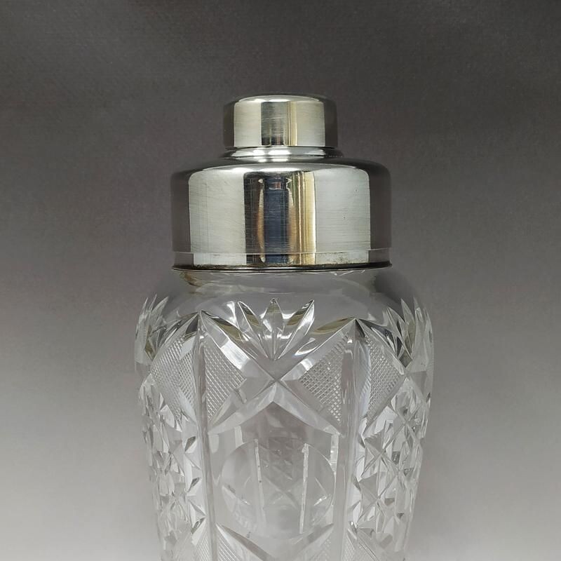 Vintage crystal cocktail shaker, Italy 1950s