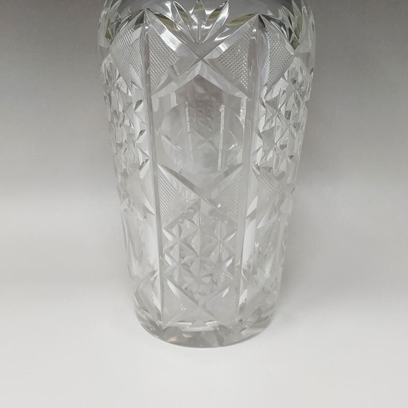 Shaker vintage en cristal taillé, Italie 1950