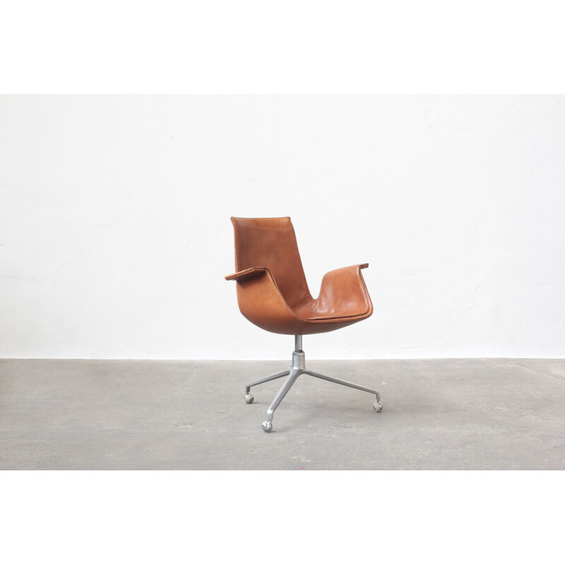 Fauteuil de bureau vintage tulipe originale par Preben Fabricius et Jørgen Kastholm pour Alfred Kill International, 1960