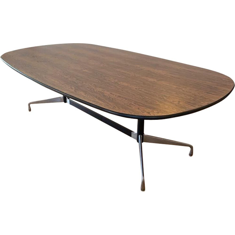 Vintage oval rosewood table by Charles and Ray Eames for Herman Miller