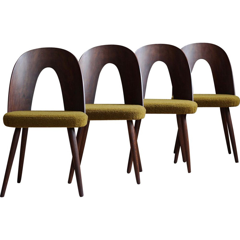 Ensemble de 4 chaises vintage par A. Šuman, Tchécoslovaquie 1960