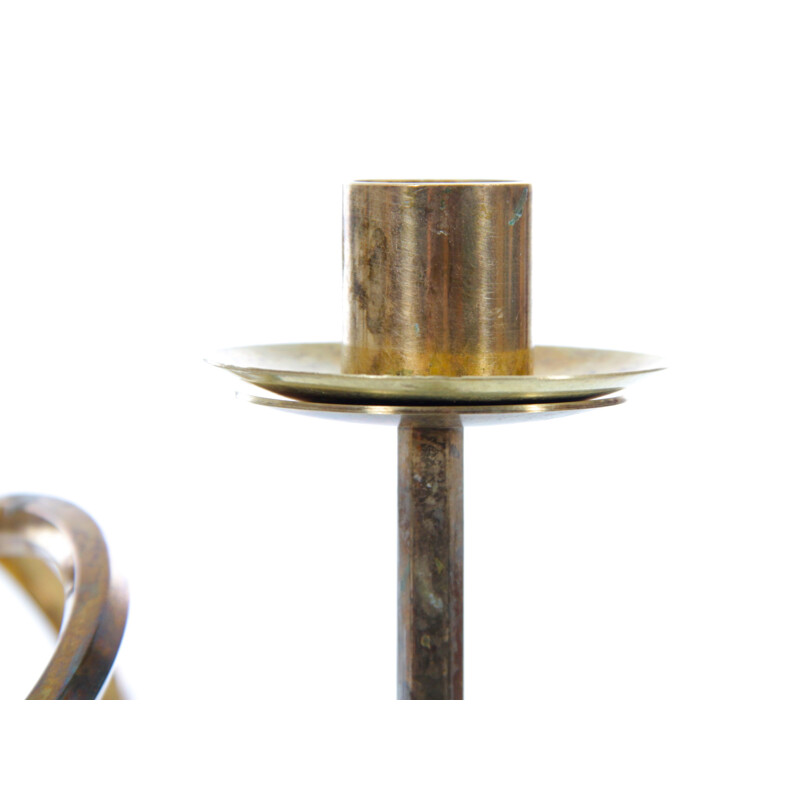 Scandinavian vintage brass candlestick by Josef Frank, 1960s