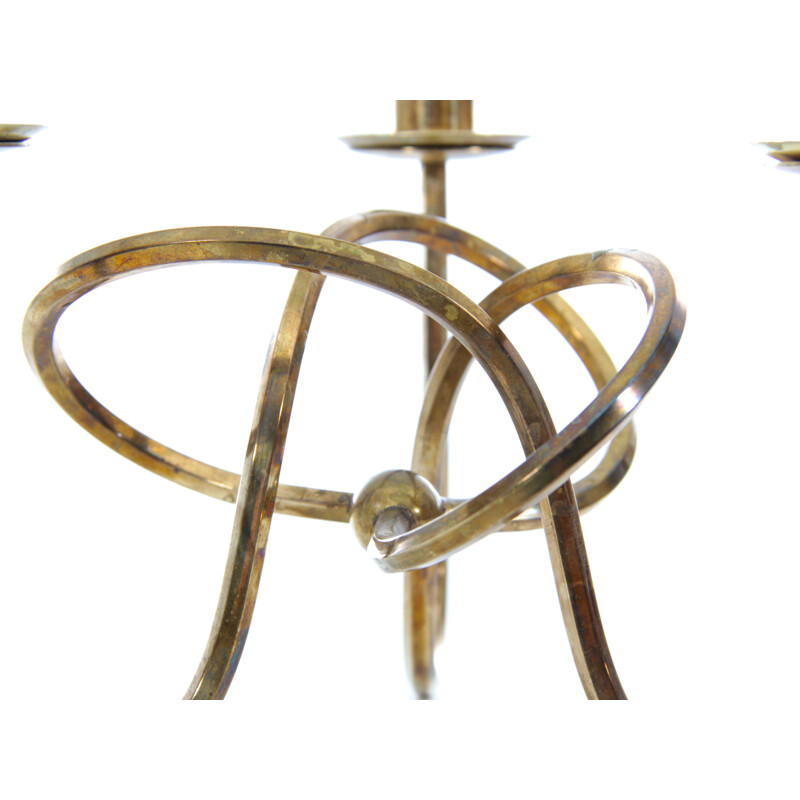 Scandinavian vintage brass candlestick by Josef Frank, 1960s