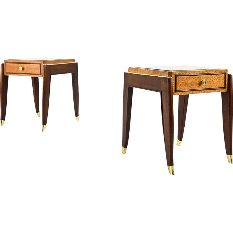 Pair of vintage bedside tables by De Coene Frères, 1940s