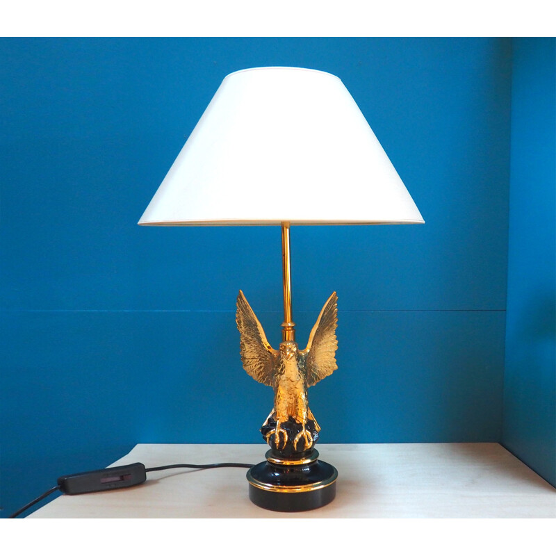 Gold-Plated Eagle table lamp, Jacques CHARLES - 1960s