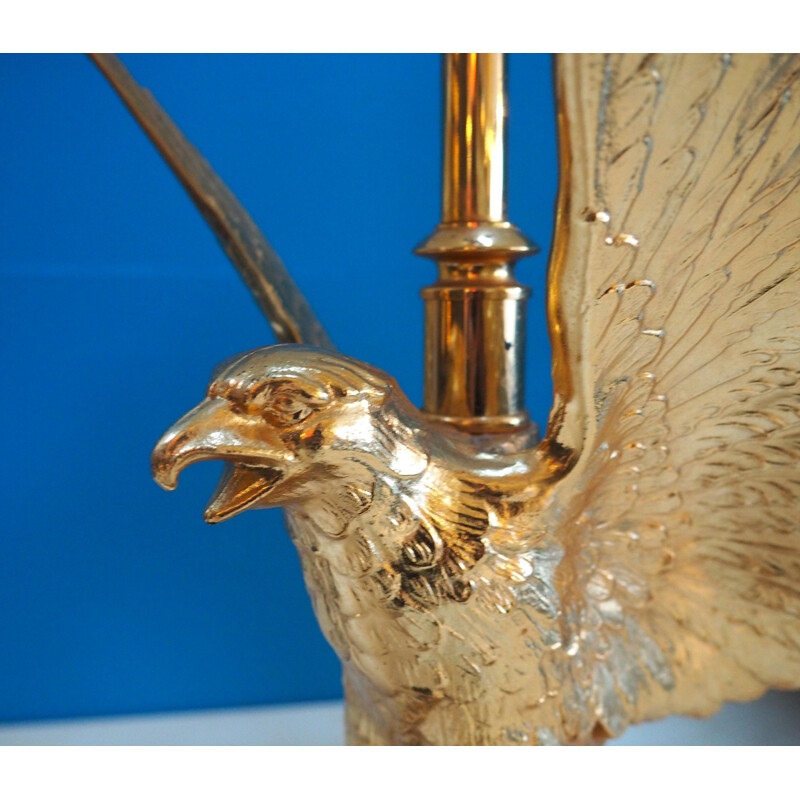 Gold-Plated Eagle table lamp, Jacques CHARLES - 1960s