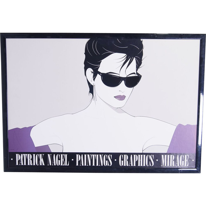 Poster vintage di occhiali da sole di Patrick Nagel, 1983