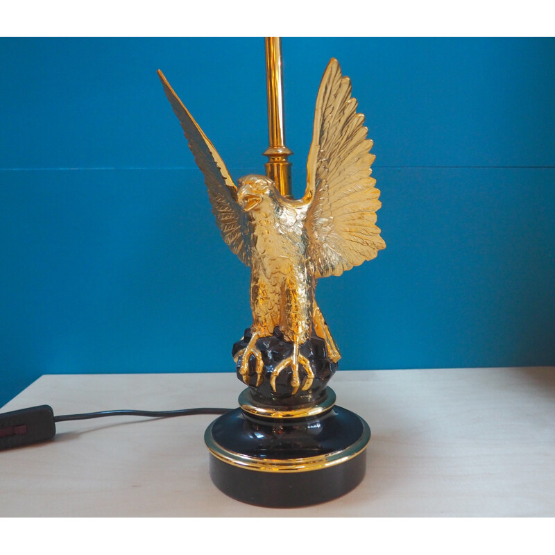 Gold-Plated Eagle table lamp, Jacques CHARLES - 1960s